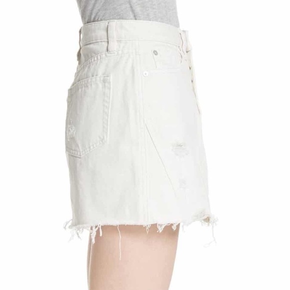 Free People Destroyed Denim Mini Skirt - Picture 5 of 6